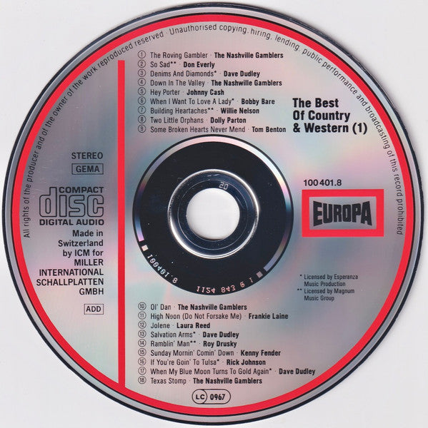 Various : The Best Of Country & Western Vol. 1 (CD, Comp)