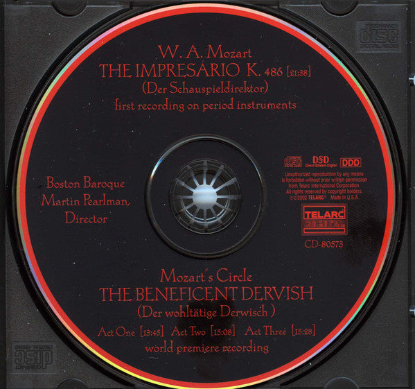 Anonymous / Wolfgang Amadeus Mozart / Boston Baroque, Martin Pearlman : The Beneficent Dervish (Der Wohltätige Derwisch) / The Impresario (Der Schauspieldirektor) (CD, Album)