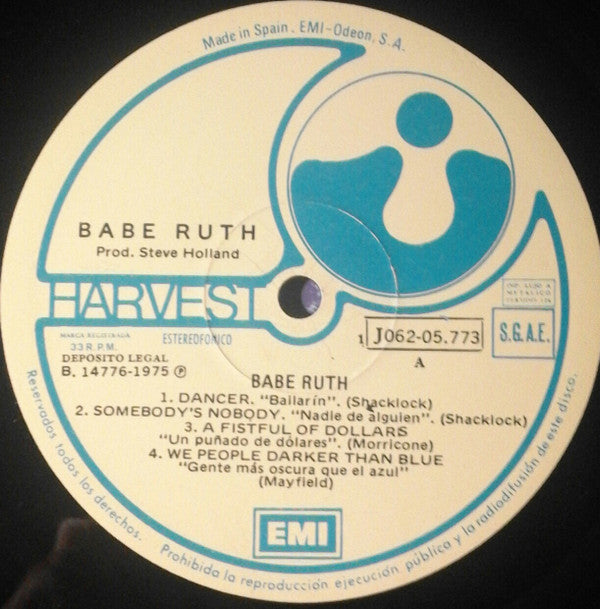 Babe Ruth : Babe Ruth (LP, Album)