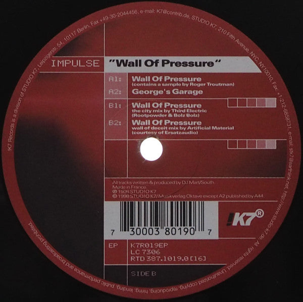 Impulse : Wall Of Pressure (12", EP)
