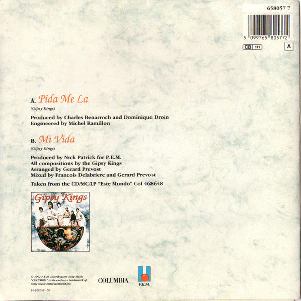 Gipsy Kings : Pida Me La (Musique de la Pub Orangina) (7")
