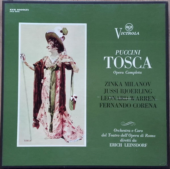 Giacomo Puccini - Zinka Milanov ; Jussi Björling ; Leonard Warren ; Fernando Corena, Orchestra Del Teatro Dell'Opera Di Roma E Coro Del Teatro Dell'Opera Di Roma , Diretti Da Erich Leinsdorf : Tosca - Opera Completa (2xLP, Album)