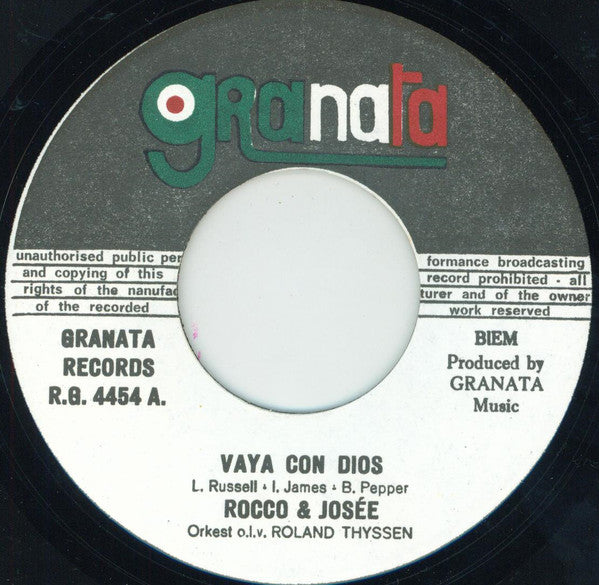 Rocco Granata & Josee Straks : Vaya Con Dios / Eso Es El Amor (7", Single)