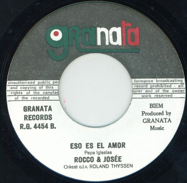 Rocco Granata & Josee Straks : Vaya Con Dios / Eso Es El Amor (7", Single)