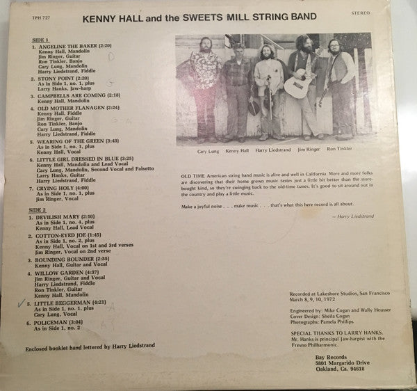 Kenny Hall And The Sweets Mill String Band : Kenny Hall And The Sweets Mill String Band (LP, Album)