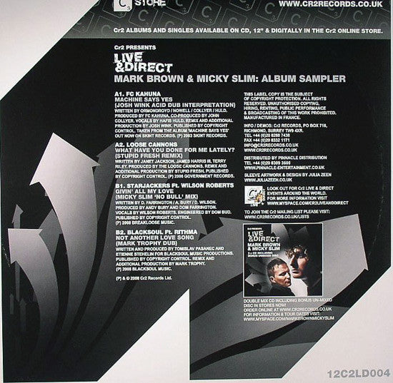 Various : Live & Direct : Mark Brown & Micky Slim (12", Smplr)