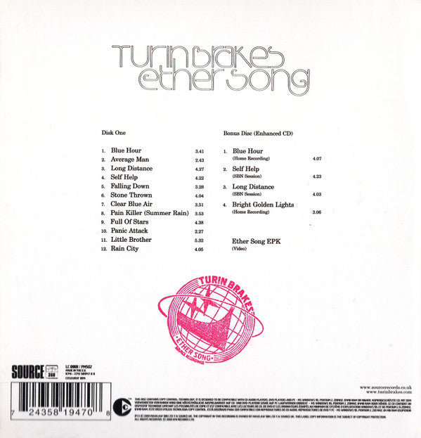 Turin Brakes : Ether Song (CD, Album, Copy Prot. + CD, Enh + S/Edition)