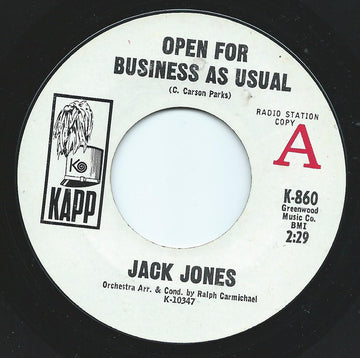 Jack Jones : Open For Business As Usual (7", Promo)