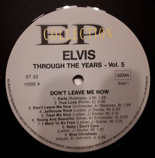 Elvis Presley : Elvis Through The Years Vol 5 - Don't Leave Me Now (LP, Comp)