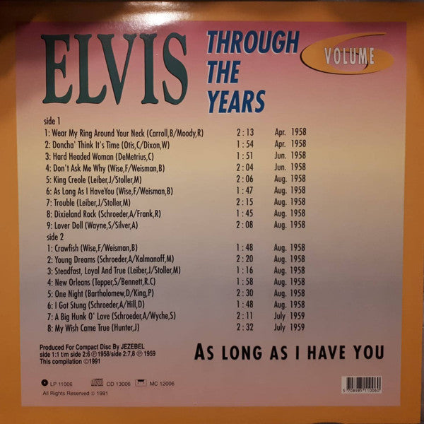 Elvis Presley : Elvis Through The Years Vol 6 - As Long As I Have You (LP, Comp)