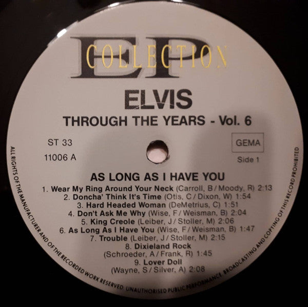 Elvis Presley : Elvis Through The Years Vol 6 - As Long As I Have You (LP, Comp)