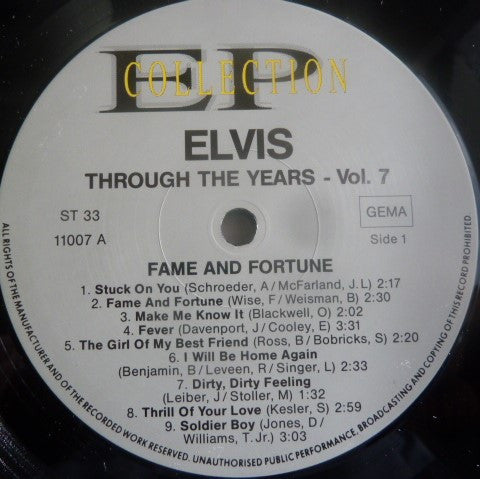Elvis Presley : Elvis Through The Years Volume 7  - Fame And Fortune (LP, Comp)