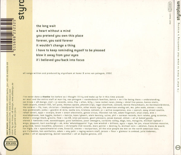 Styrofoam : I'm What's There To Show That Something's Missing (CD, Album)