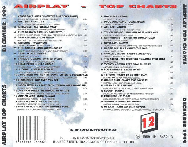 Various : Airplay Top Charts 12 1999 - December 1999 (2xCD, Comp, Unofficial)