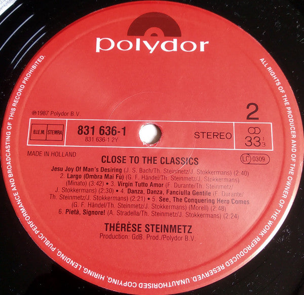 Thérèse Steinmetz : Close To The Classics (LP, Album)