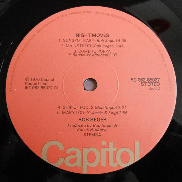 Bob Seger & The Silver Bullet Band* : Night Moves (LP, Album)