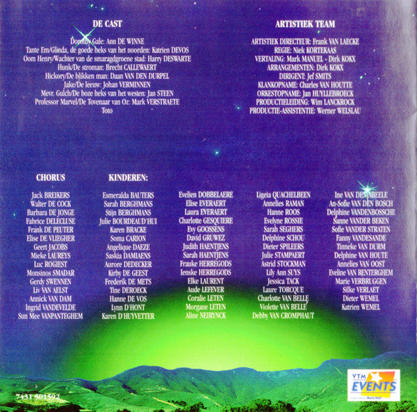 Cast "De Tovenaar Van Oz" : De Tovenaar Van Oz (CD)