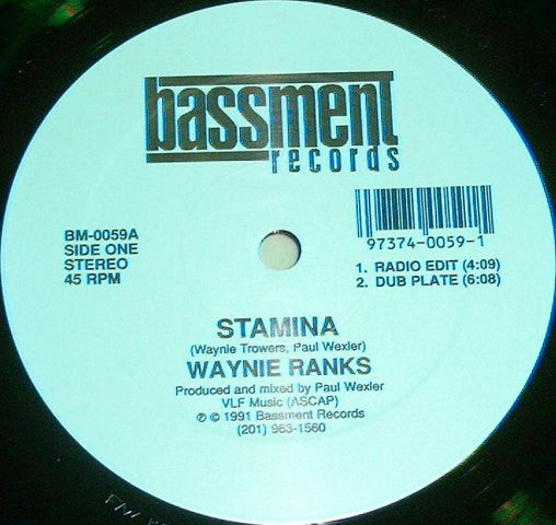 Waynie Ranks : Stamina (12")