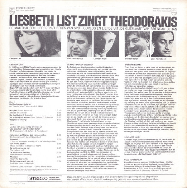 Liesbeth List Zingt Theodorakis* : Liesbeth List Zingt Theodorakis (LP, Album)