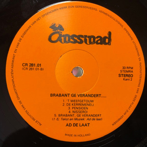 Ad De Laat : Brabant, Ge Verandert... (LP, Album)
