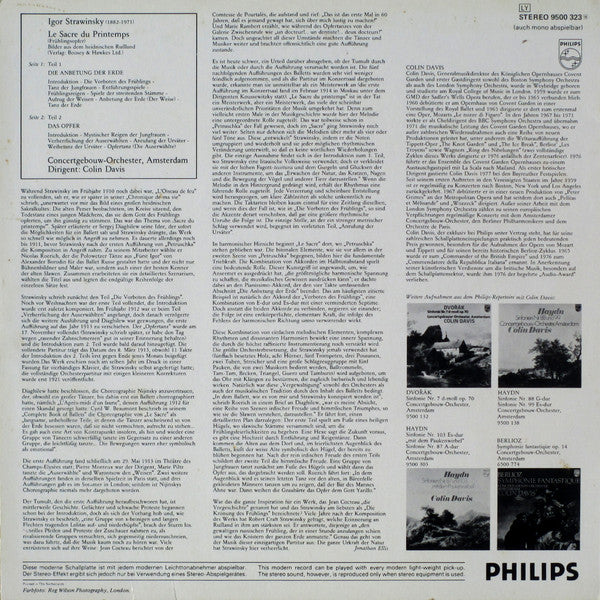 Stravinsky* - Concertgebouworkest, Amsterdam*, Colin Davis* : Le Sacre Du Printemps (LP, Album)