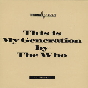 The Who : This Is My Generation (CD, Single)