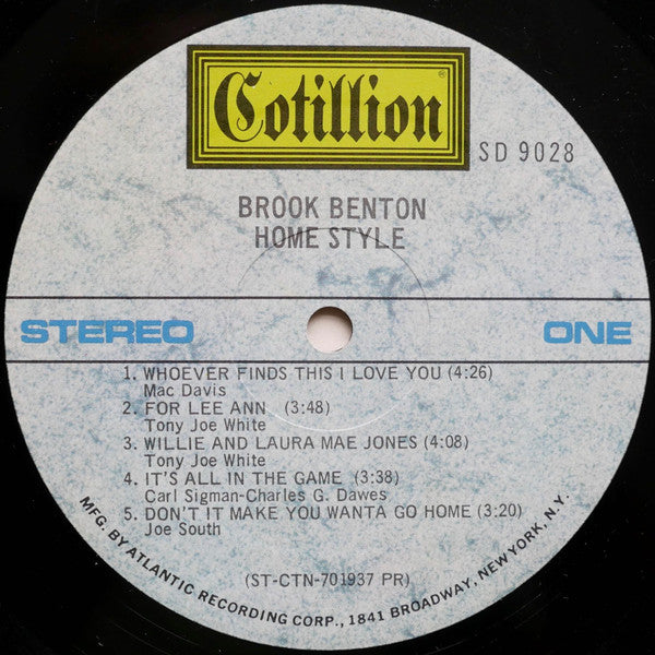 Brook Benton : Home Style (LP, PR )