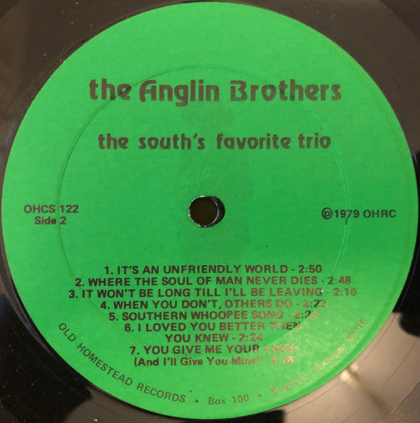 The Anglin Brothers : Anglin Twins And Red (Singing With Guitar Acc.) (LP, Comp)