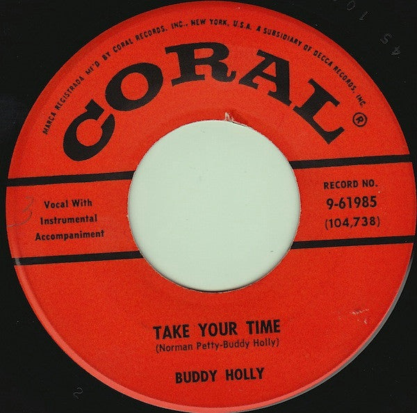 Buddy Holly : Rave On / Take Your Time (7", Single, Pin)