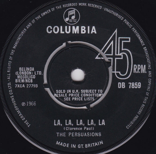 The Persuasions (2) : La, La, La, La, La (7", Single)