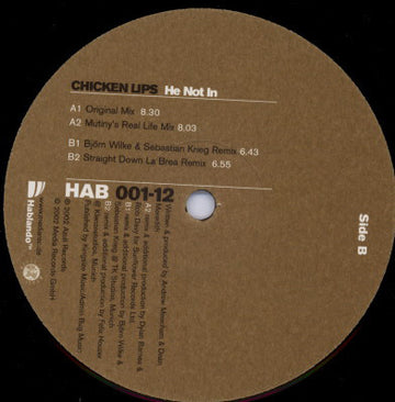 Chicken Lips : He Not In (12")