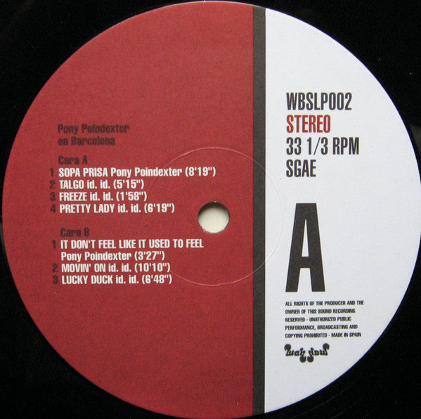 Pony Poindexter : En Barcelona (LP, Album, RE)