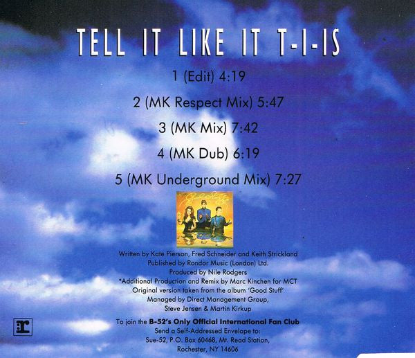 The B-52's : Tell It Like It T-I-Is ! (CD, Single, WME)