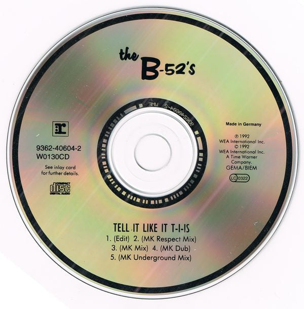 The B-52's : Tell It Like It T-I-Is ! (CD, Single, WME)