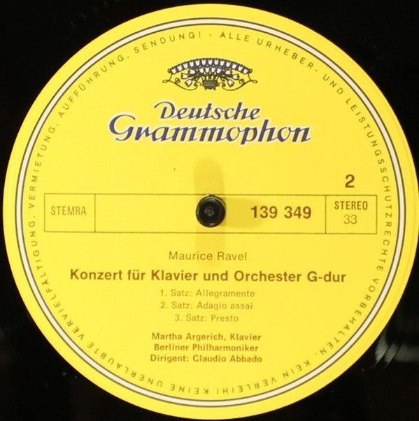 Prokofieff* / Ravel* - Martha Argerich, Berliner Philharmoniker, Claudio Abbado : Klavierkonzert Nr. 3 C-Dur / Klavierkonzert G-Dur (LP)