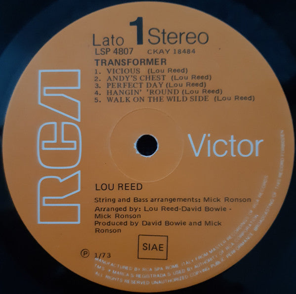 Lou Reed : Transformer (LP, Album, ora)
