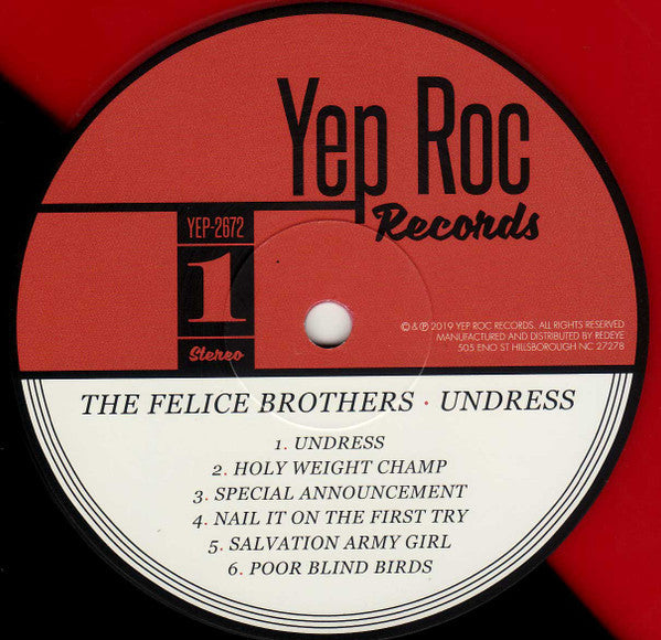 The Felice Brothers : Undress (LP, Album, Ltd, Red)
