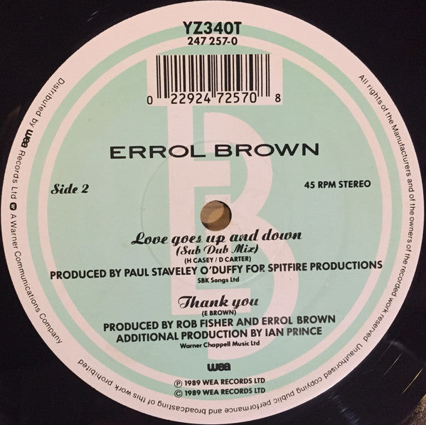 Errol Brown : Love Goes Up And Down (12")