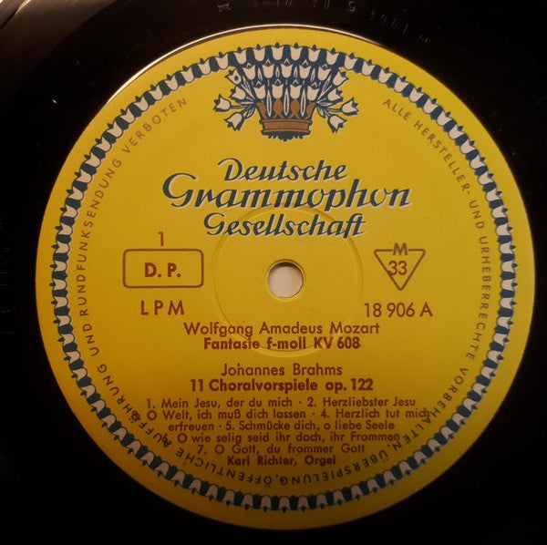 Karl Richter : Wolfgang Amadeus Mozart, Johannes Brahms, Franz Liszt (LP, Album, Mono)