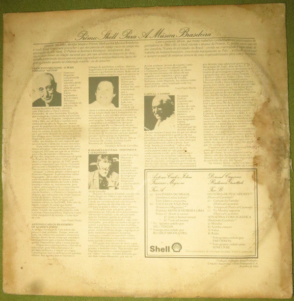 Antonio Carlos Jobim, Francisco Mignone, Dorival Caymmi, Radamés Gnattali : Prêmio Shell Para A Música Brasileira (LP, Comp, Promo)
