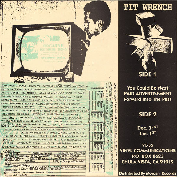Tit Wrench : Temporarily Committed For Life (7", Etch)