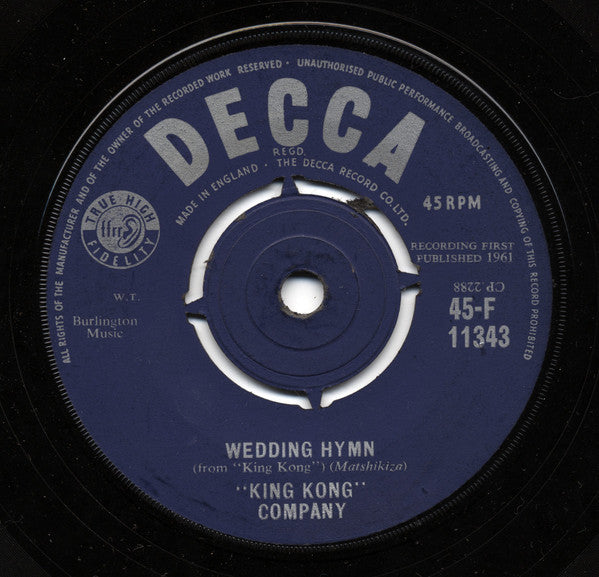 "King Kong" Company : Wedding Hymn / Road Song-Tshotsholosa (7", Single)