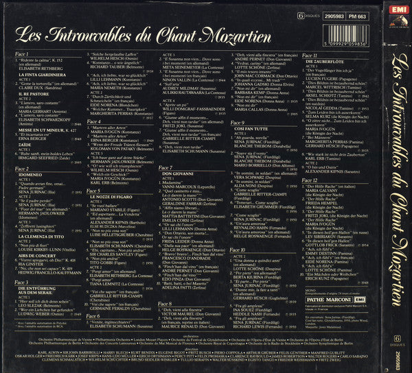 Wolfgang Amadeus Mozart : Les Introuvables Du Chant Mozartien (6xLP, Comp, Mono)