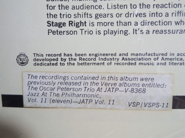 The Oscar Peterson Trio : Stage Right (LP, Comp, Mono)
