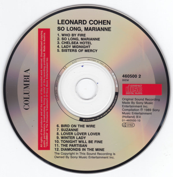Leonard Cohen : So Long, Marianne (CD, Comp, RE)