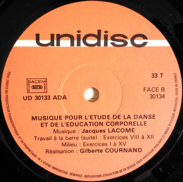 Jacques Lacome : Musique Pour L'Étude De La Danse Et De L'Éducation Corporelle (LP, Album)