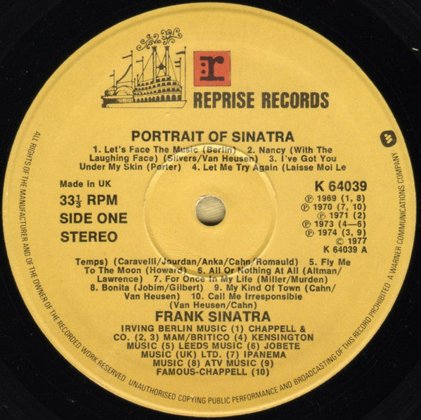 Frank Sinatra : Portrait Of Sinatra: Forty Songs From The Life Of A Man (2xLP, Comp, Gat)