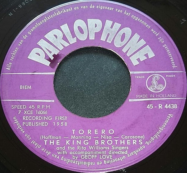 The King Brothers : Moonlight And Roses / Torero (7")