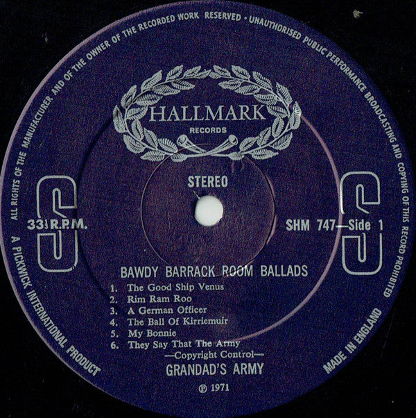 Grandad's Army : Bawdy Barrack-Room Ballads (LP, RE)