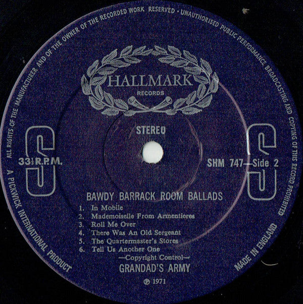 Grandad's Army : Bawdy Barrack-Room Ballads (LP, RE)